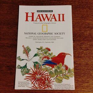 National Geographic September 1995 Map Hawaii Molten Earth to Modern Cities